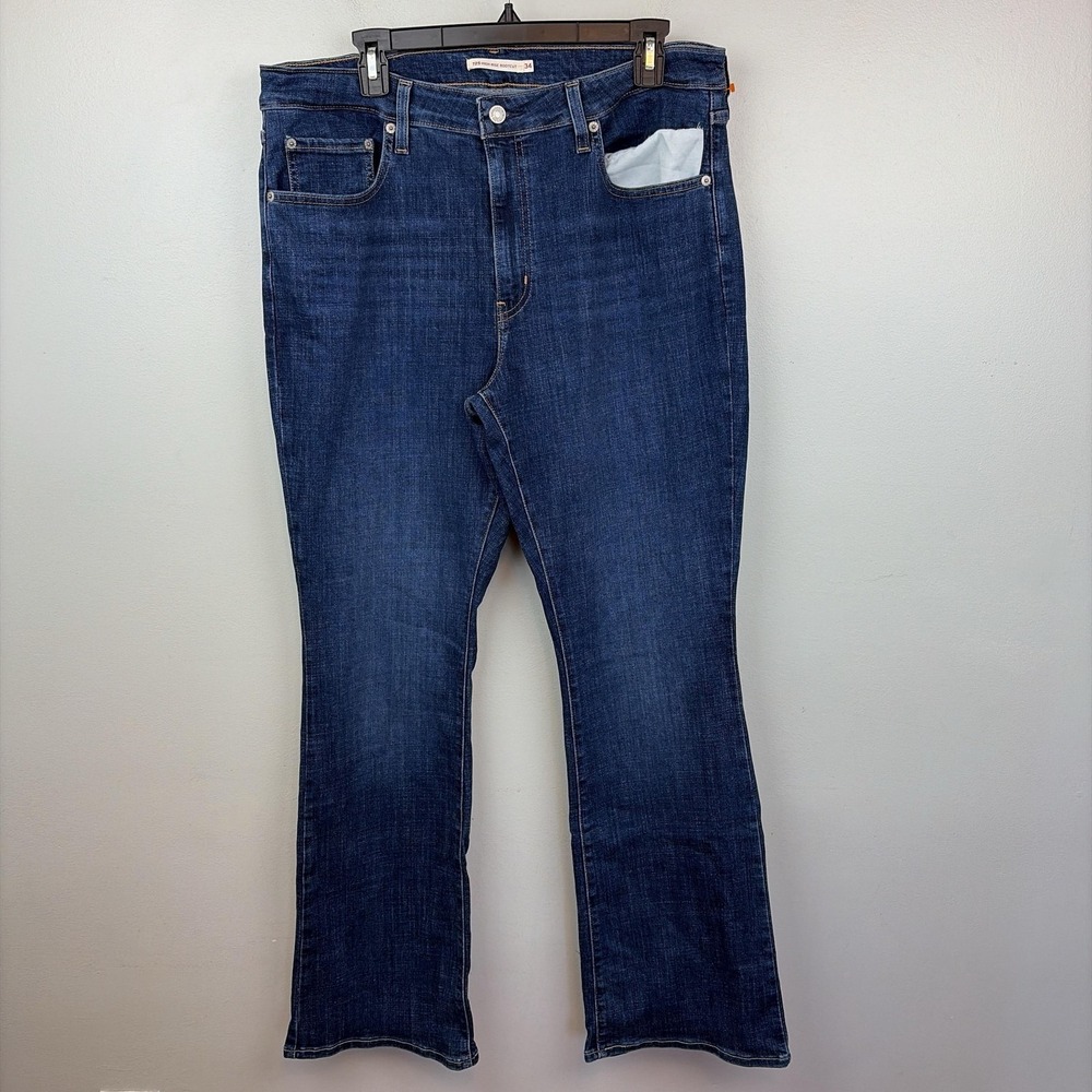 Levis 725 High Rise Bootcut Jeans Womens 34x32 Dark Wash‎ Stretch Denim